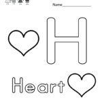 This Is A Cute Letter H Coloring Worksheet. This Would Be A Regarding Letter H Worksheets Free