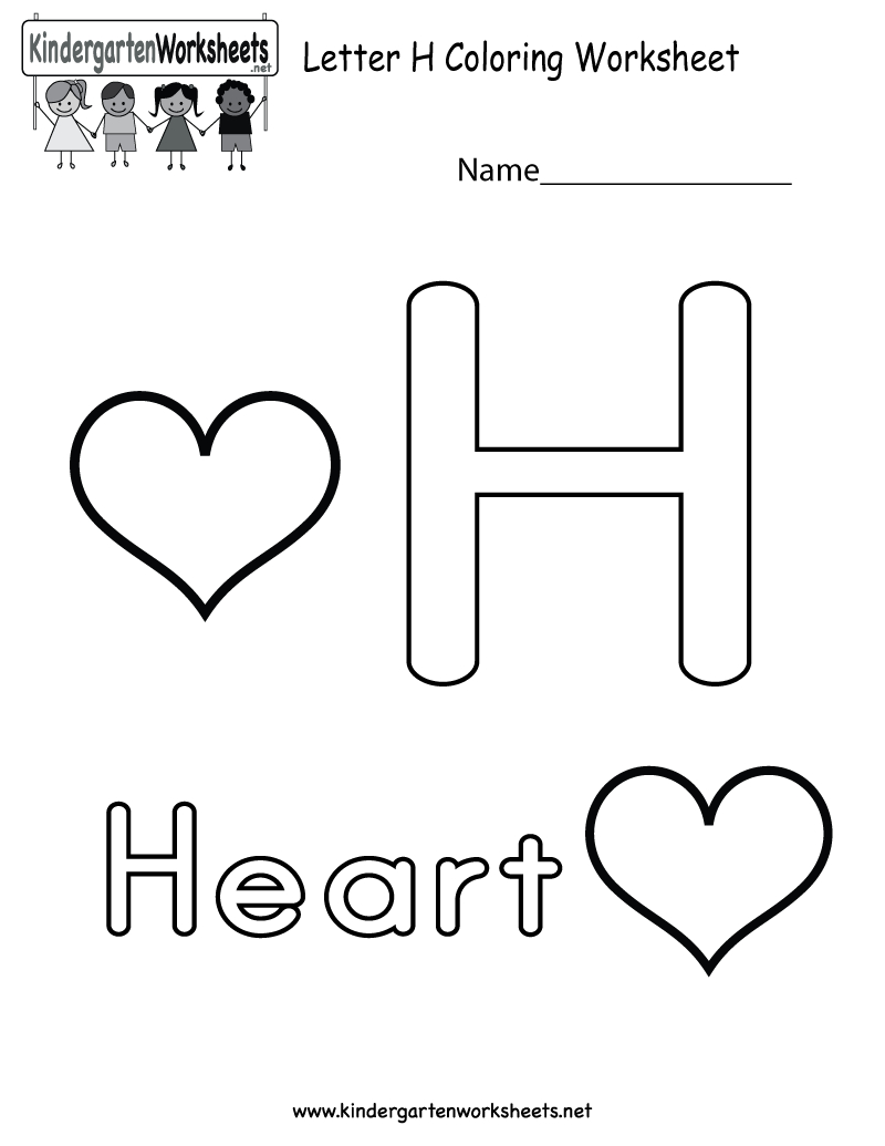 This Is A Cute Letter H Coloring Worksheet. This Would Be A regarding Letter H Worksheets Free