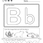 This Is A Fun Letter B Coloring Worksheet. Kids Can Color Regarding Letter B Worksheets For Preschool Free