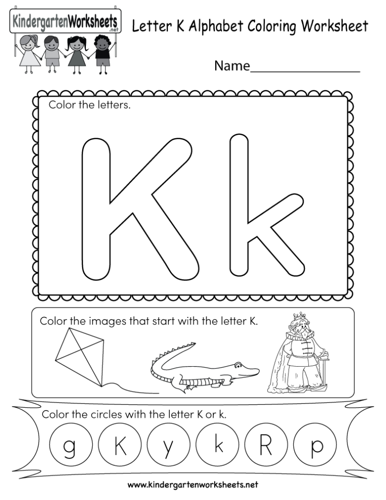 This Is A Fun Letter K Coloring Worksheet. Kids Can Color For Letter K Worksheets For Kinder