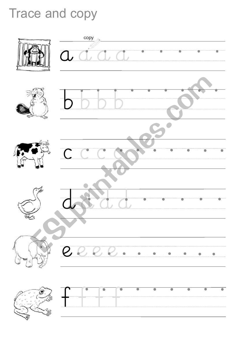 Trace And Copy - Esl Worksheethamadaasemsem with regard to Alphabet Copy Worksheets