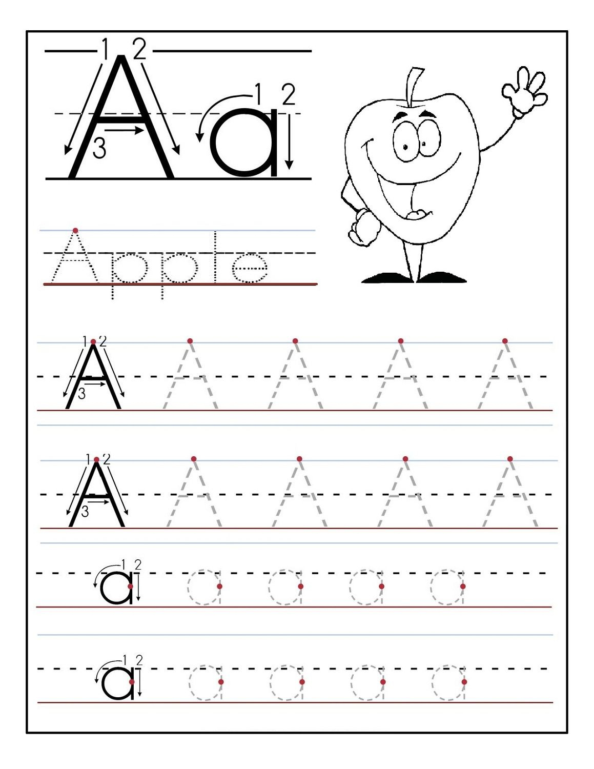 Trace Letter A Sheets To Print | Printable Preschool pertaining to Alphabet Worksheets For Preschoolers Printable