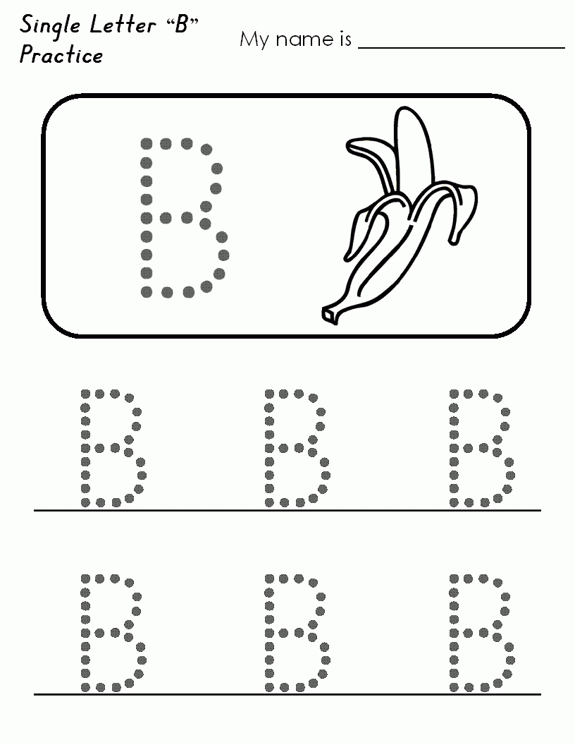 Trace Letter B Worksheets – Worksheet Examples | Letter B throughout Alphabet Worksheets Letter B