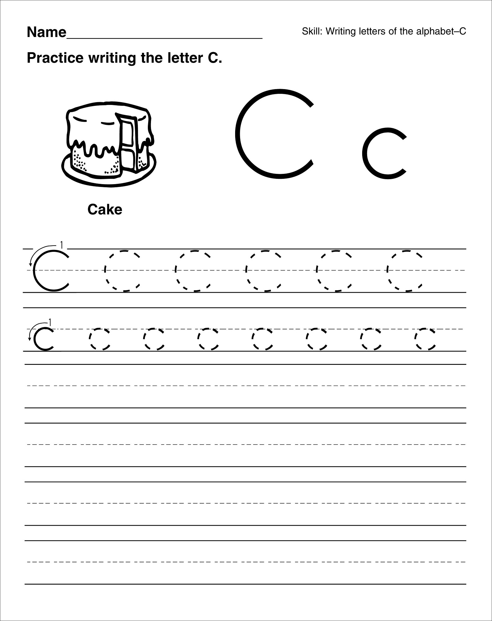 Trace The Letter C Worksheets | Activity Shelter in Letter C Worksheets For 2 Year Olds