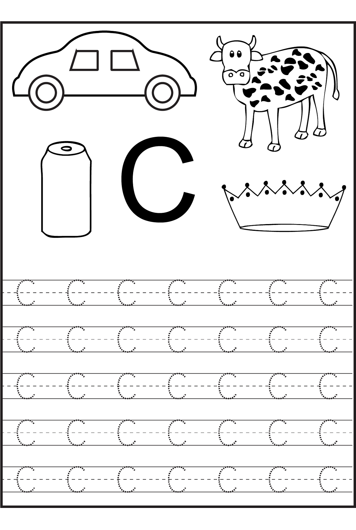 Trace The Letter C Worksheets | Preschool Worksheets, Letter with Letter C Worksheets Pdf