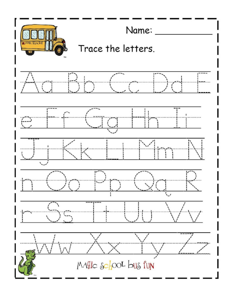 Traceable Alphabet For Learning Exercise | Alphabet Tracing With Letter Worksheets Kindergarten