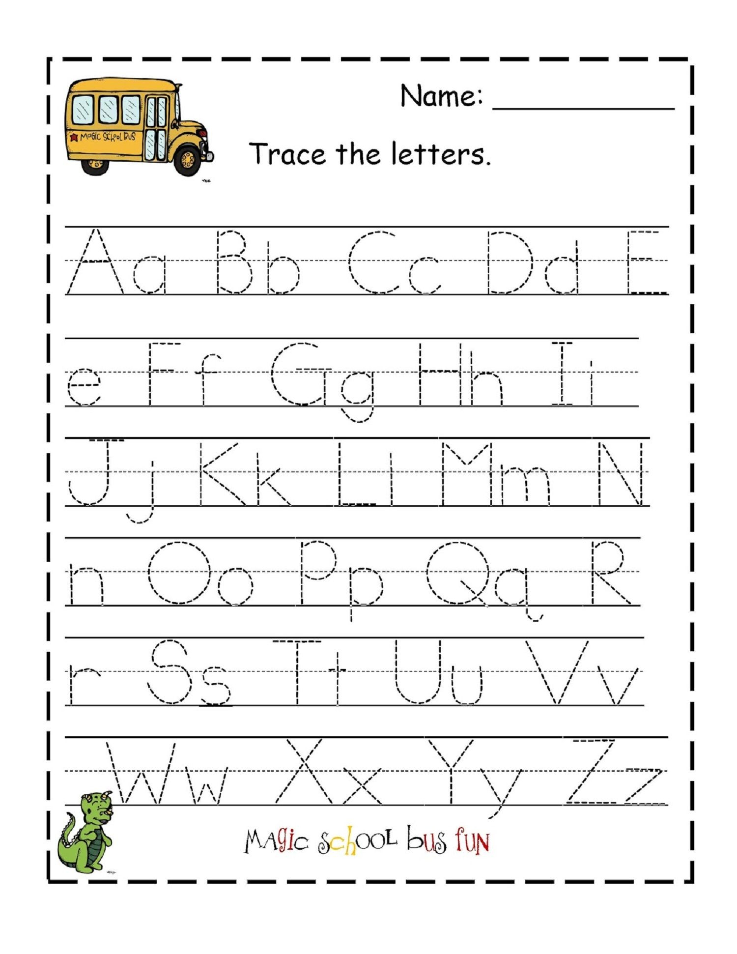 Traceable Alphabet For Learning Exercise | Alphabet Tracing with Letter Worksheets Kindergarten