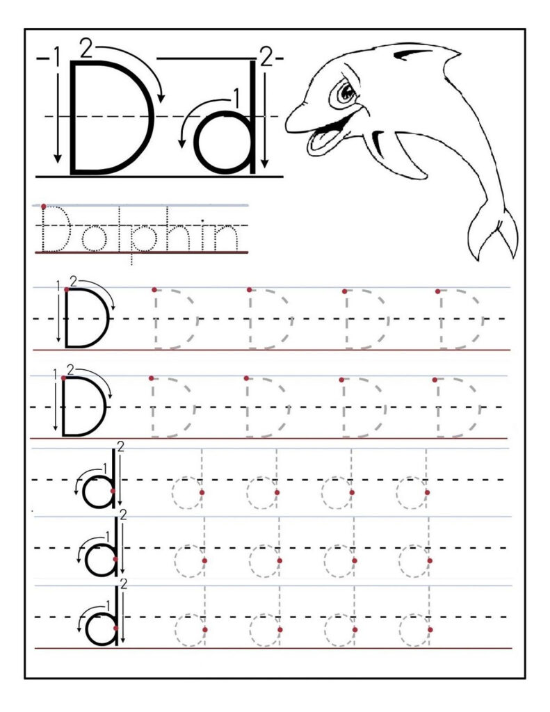 Traceable Letter Worksheets   Kids Learning Activity In Letter D Worksheets Free Printables