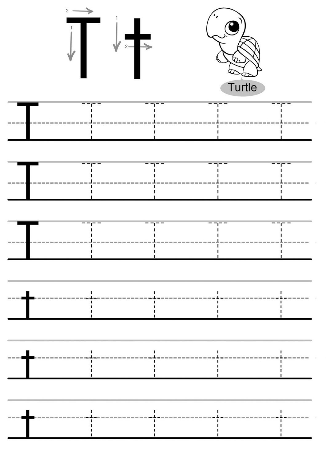 Traceable Letter Worksheets - Kids Learning Activity intended for Letter T Worksheets Printable