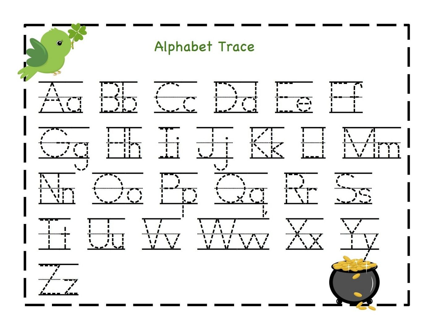 Traceable Letter Worksheets To Print | Alphabet Tracing with Alphabet Worksheets Print