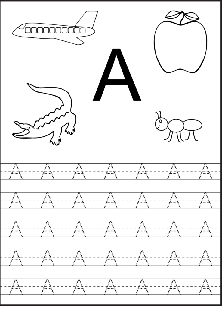 Tracing The Letter A Free Printable | Preschool Worksheets With Letter A Worksheets For Preschool