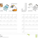 Tracing Worksheet For Letter J Stock Vector   Illustration Pertaining To J Letter Worksheets