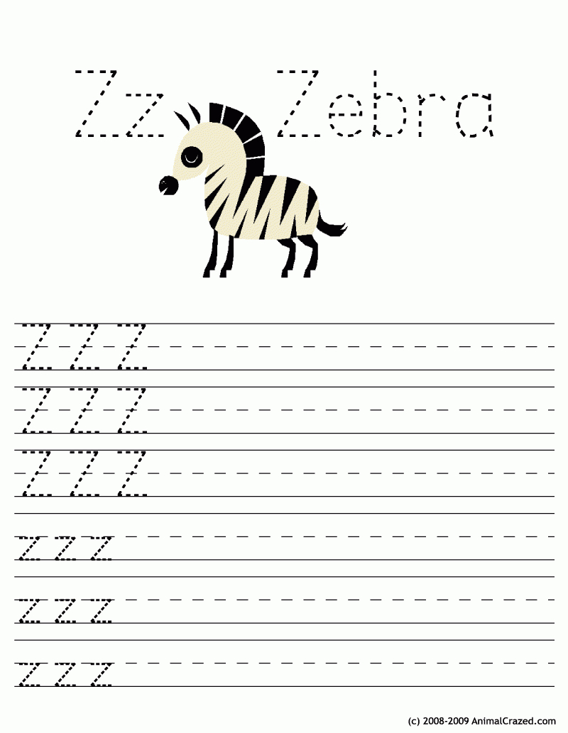 Upper/lower Letter Z Writing Practice | Woo! Jr. Kids Activities in Alphabet Worksheets A To Z