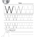 Uppercase Letter W Tracing Worksheet   Doozy Moo Pertaining To Alphabet Worksheets W