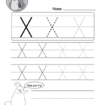 Uppercase Letter X Tracing Worksheet | Letter Tracing Intended For Letter X Worksheets Printable