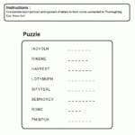 Word Scramble Worksheets With Answers | Thanksgiving Word With Regard To Alphabet Jumble Worksheets
