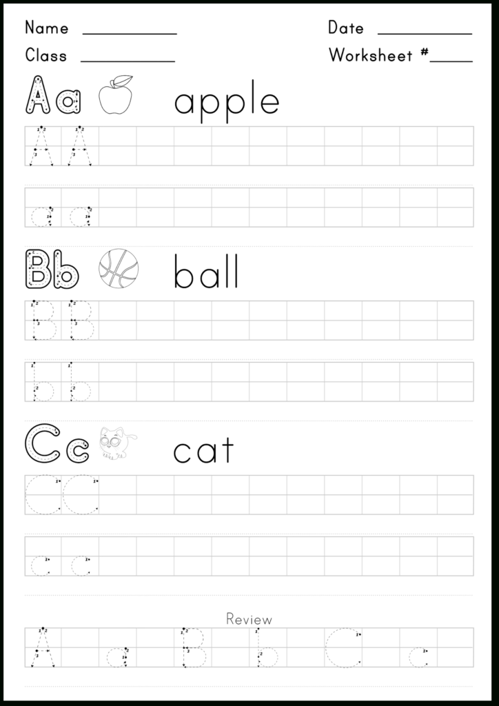 Worksheet For Writing The Letters A,b, And C.   Super With Letter C Worksheets Super Teacher