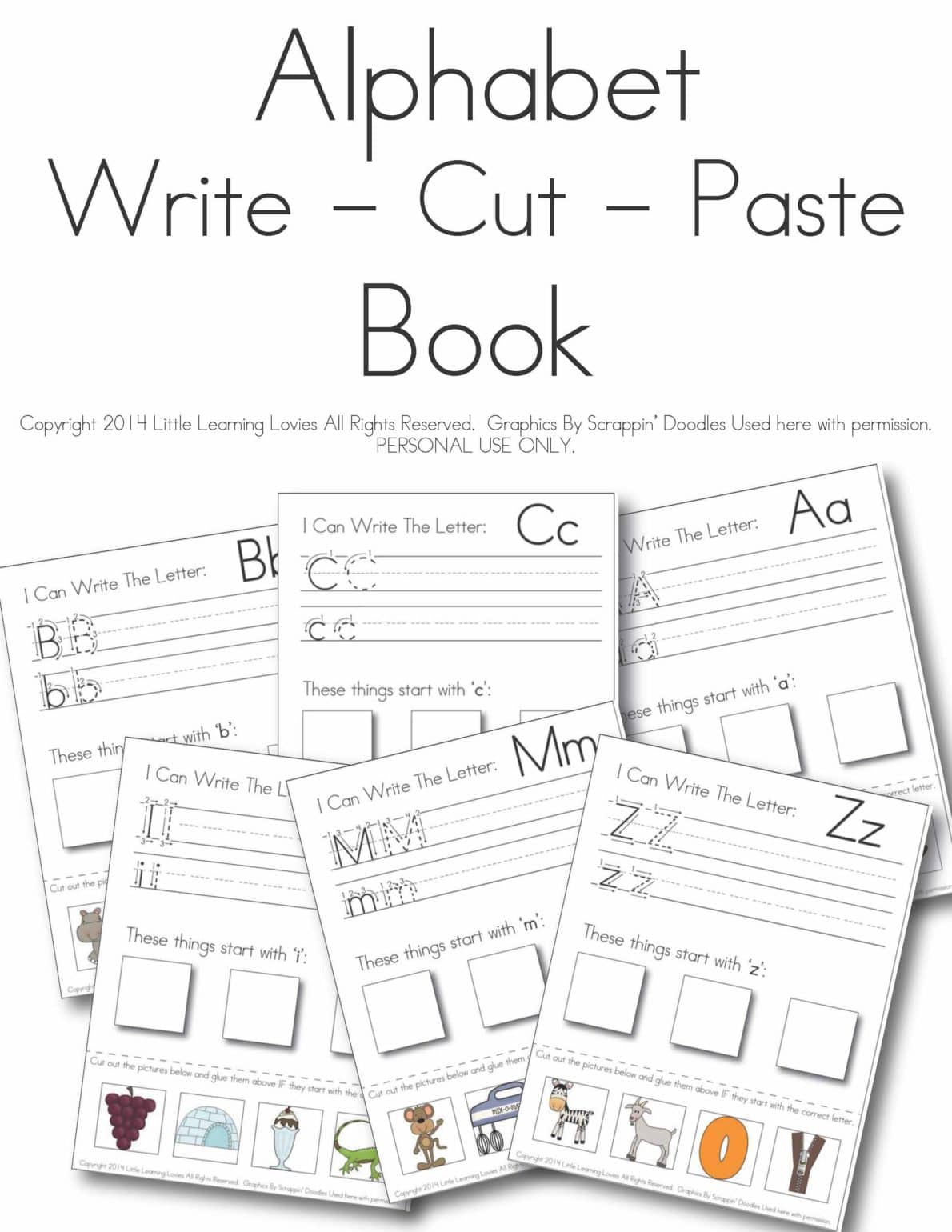 Write - Cut - Paste: Alphabet Set within Alphabet Worksheets Cut And Paste