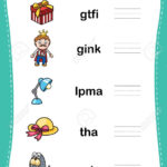 Write The Correct Word The Jumbled Letters,illustration, Vector With Regard To Alphabet Jumble Worksheets