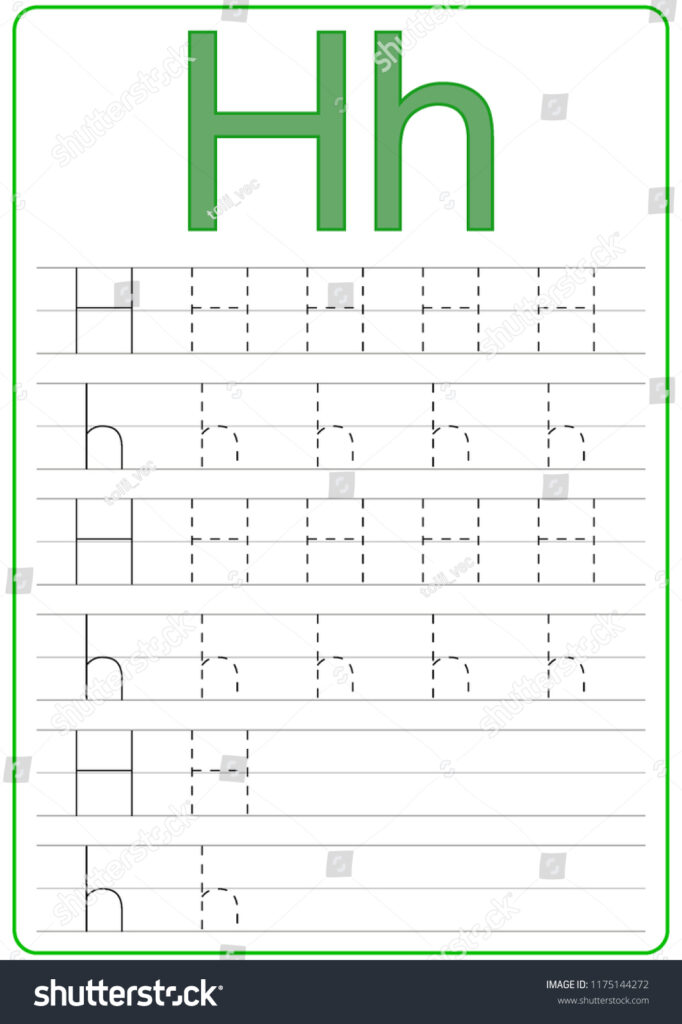 Writing Az Alphabet Exercises Game Kids Stock Vector Inside Alphabet Worksheets H