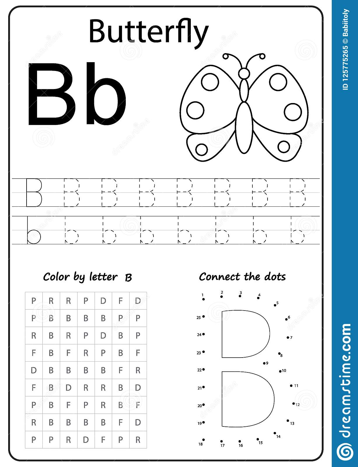 Writing Letter B. Worksheet. Writing A-Z, Alphabet for Letter B Alphabet Worksheets