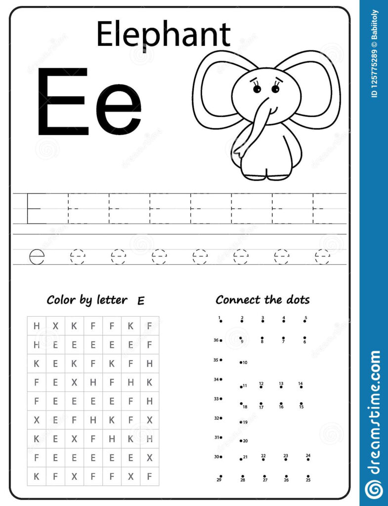 Writing Letter E. Worksheet. Writing A Z, Alphabet Throughout Letter E Worksheets For Preschool