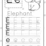 Writing Practice Letter E Printable Worksheet Stock Vector Inside Letter E Worksheets For Preschool