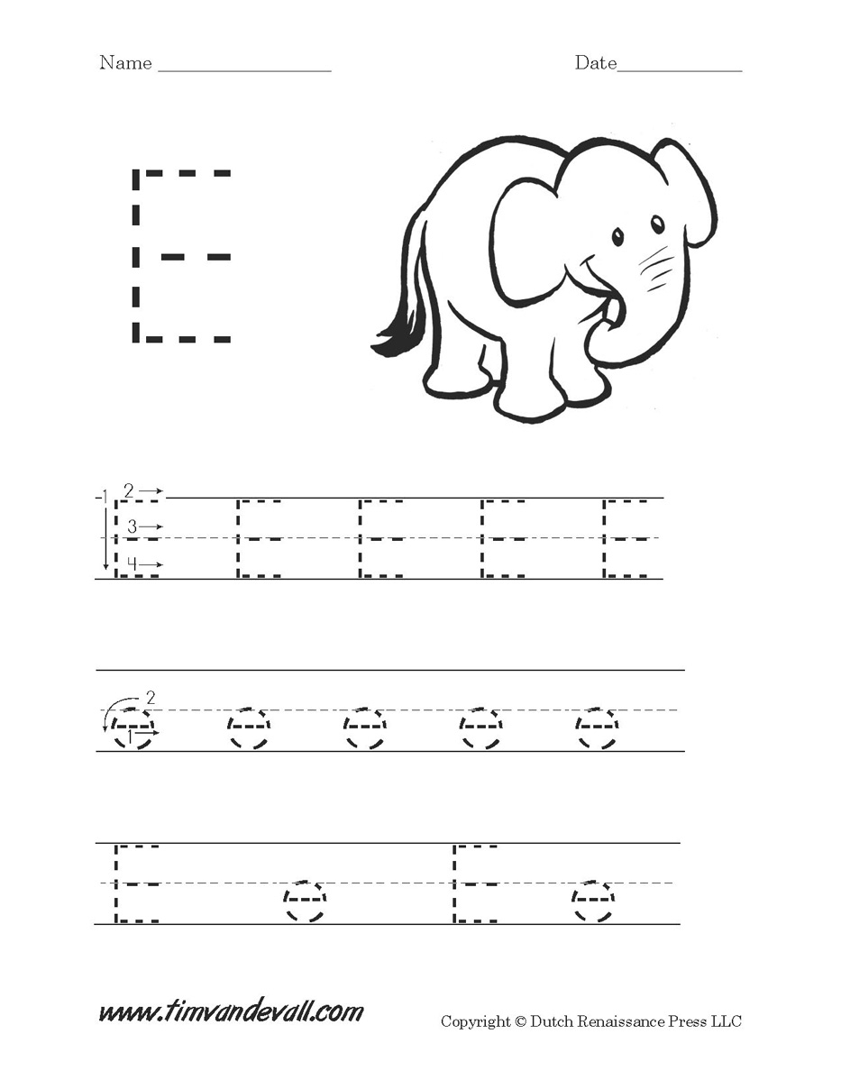 Letter E Worksheets For Pre K AlphabetWorksheetsFree