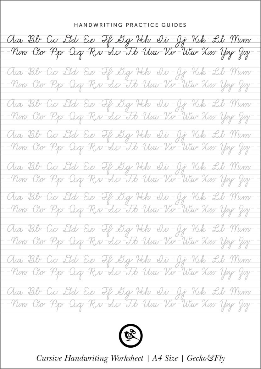 5 Printable Cursive Handwriting Worksheets For Beautiful throughout Alphabet Handwriting Worksheets For Adults