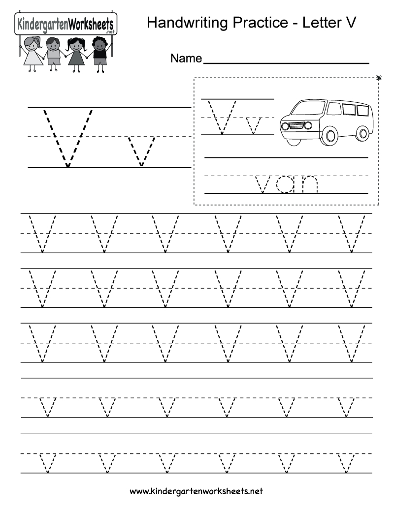 Letter V Tracing Sheet AlphabetWorksheetsFree