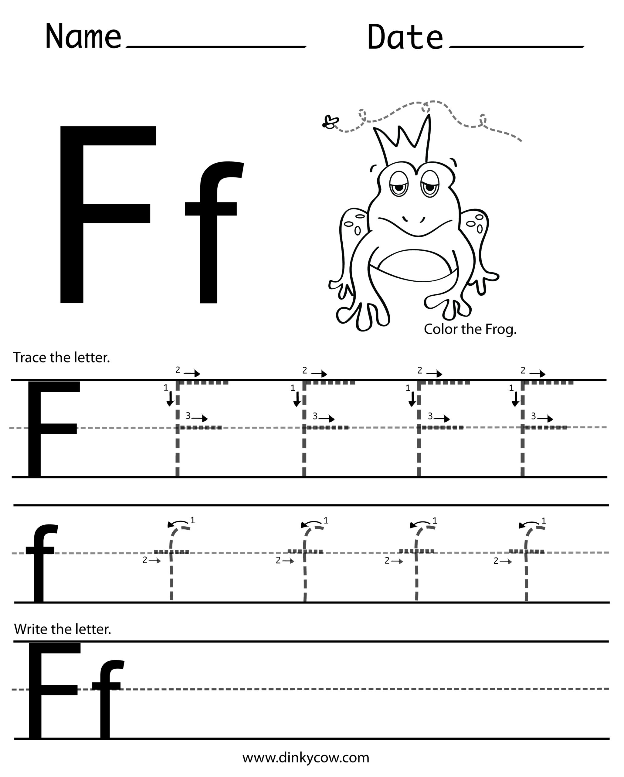 8 Best Images Of Free Printable Alphabet Worksheets Letter F throughout Letter F Tracing Page
