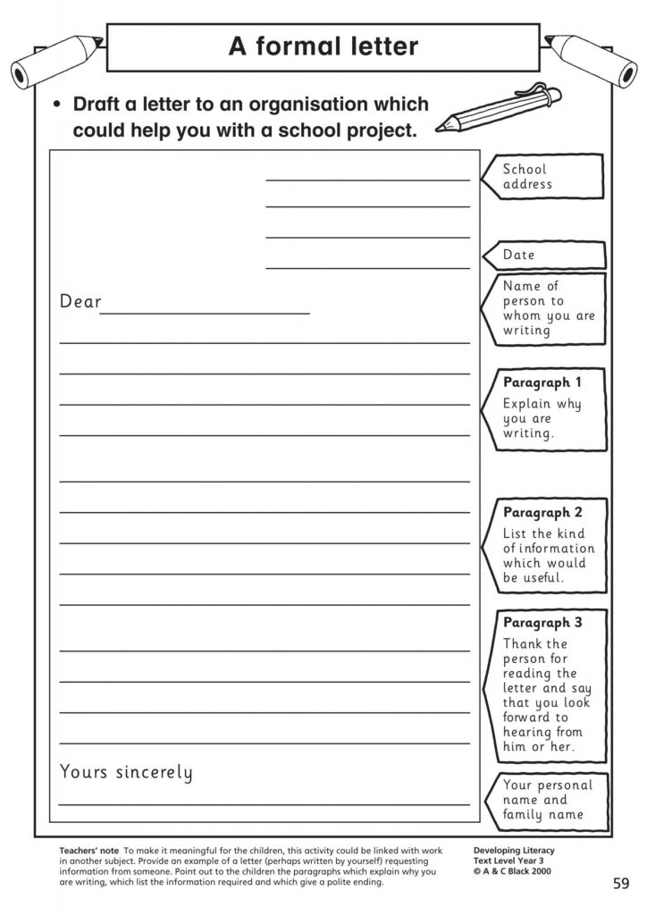 A Formal Letter | Letter Writing Template, Informal Letter Throughout Letter Writing Worksheets For Grade 5