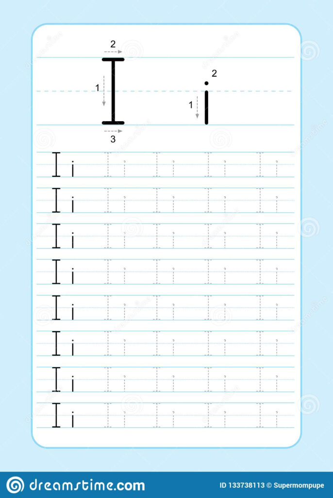 Abc Alphabet Letters Tracing Worksheet With Alphabet Letters Throughout I Letter Tracing Worksheet