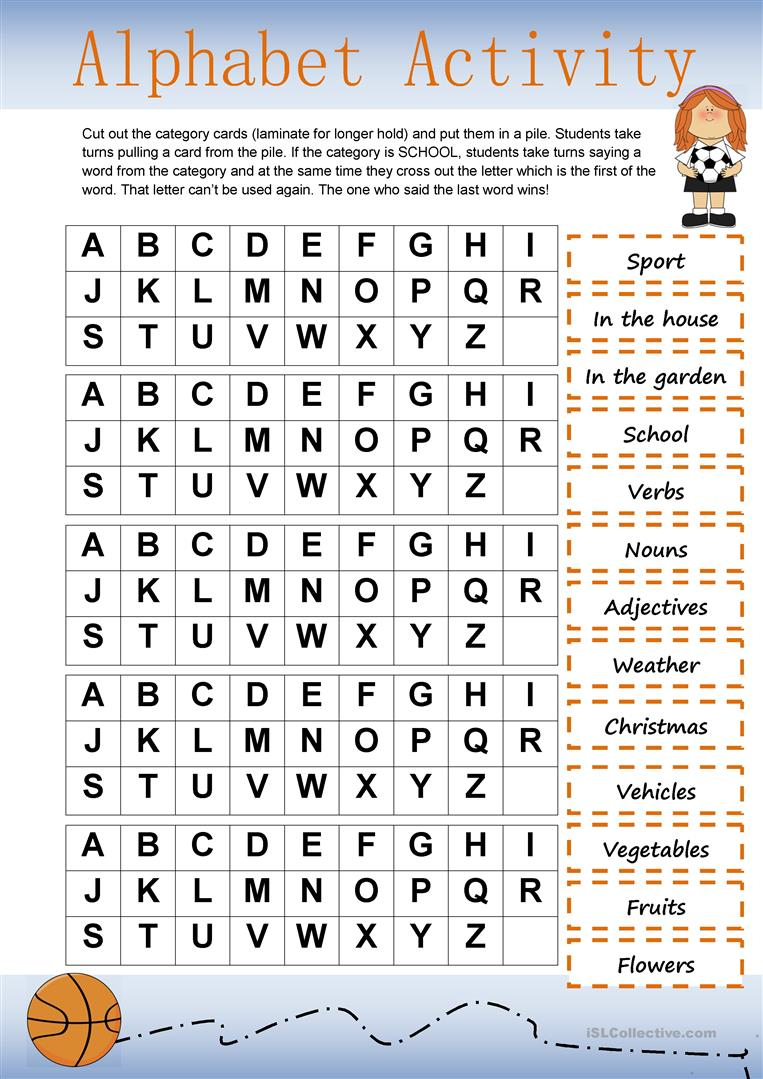 Alphabet Activity - English Esl Worksheets For Distance throughout Alphabet Exercises Elementary