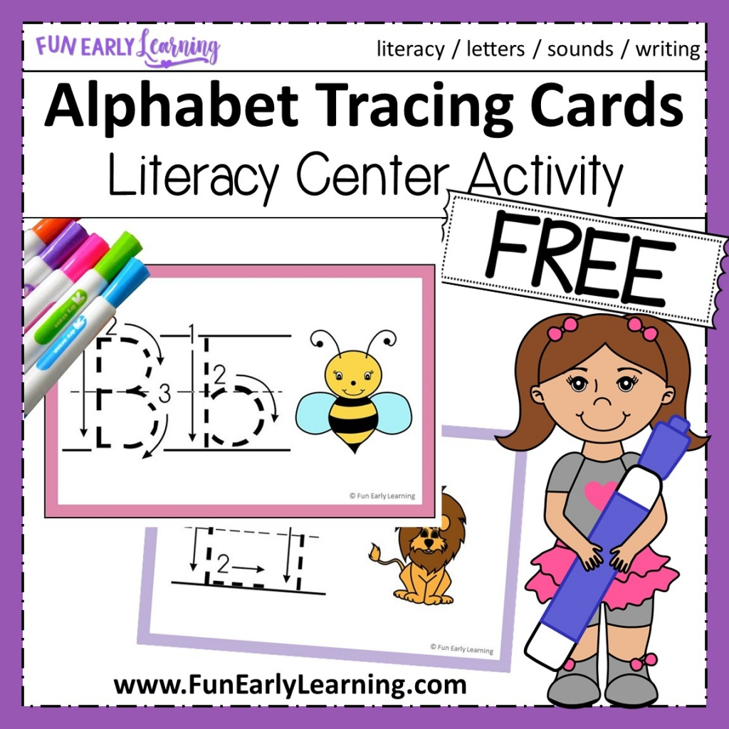 Alphabet Animal Tracing Cards For Letters And Writing inside Alphabet Tracing Cards Free