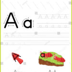 Alphabet Az Tracing Worksheet Exercises Kids Arkivvektor With Name Tracing Outline