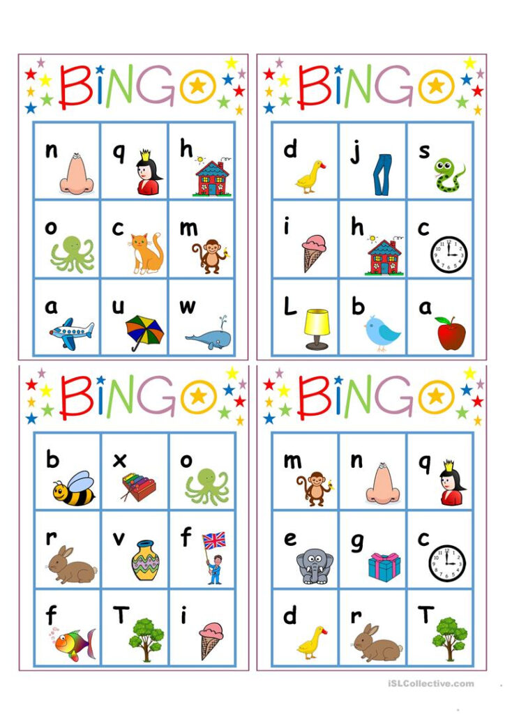 Alphabet Bingo   English Esl Worksheets For Distance Regarding Alphabet Worksheets Esl