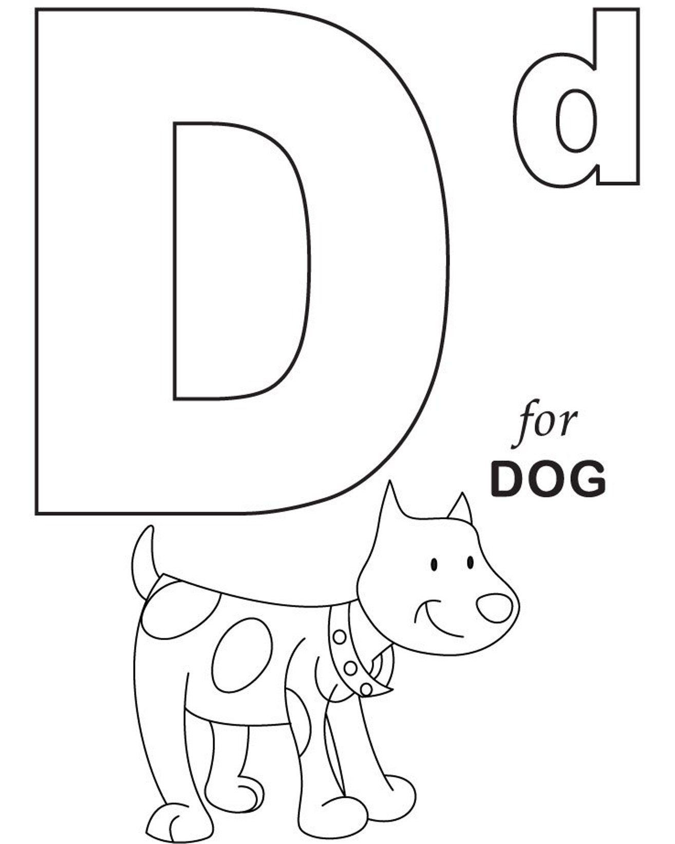 Alphabet Coloring, D For Dog Printable Alphabet Coloring regarding Alphabet Worksheets Coloring Pages