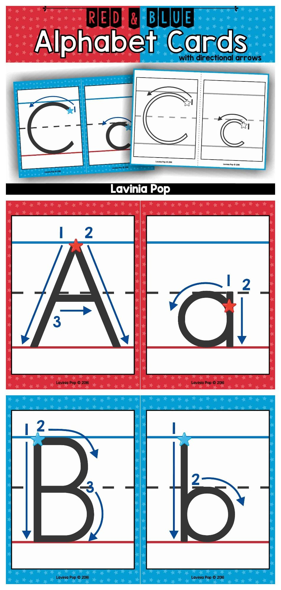 Alphabet Handwriting Cards With Directional Arrows - Red within Letter Tracing Directional Arrows