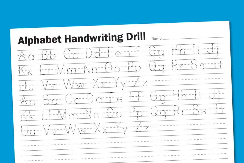 Alphabet Handwriting Drill | Handwriting Worksheets For Kids For Alphabet Handwriting Worksheets For Adults