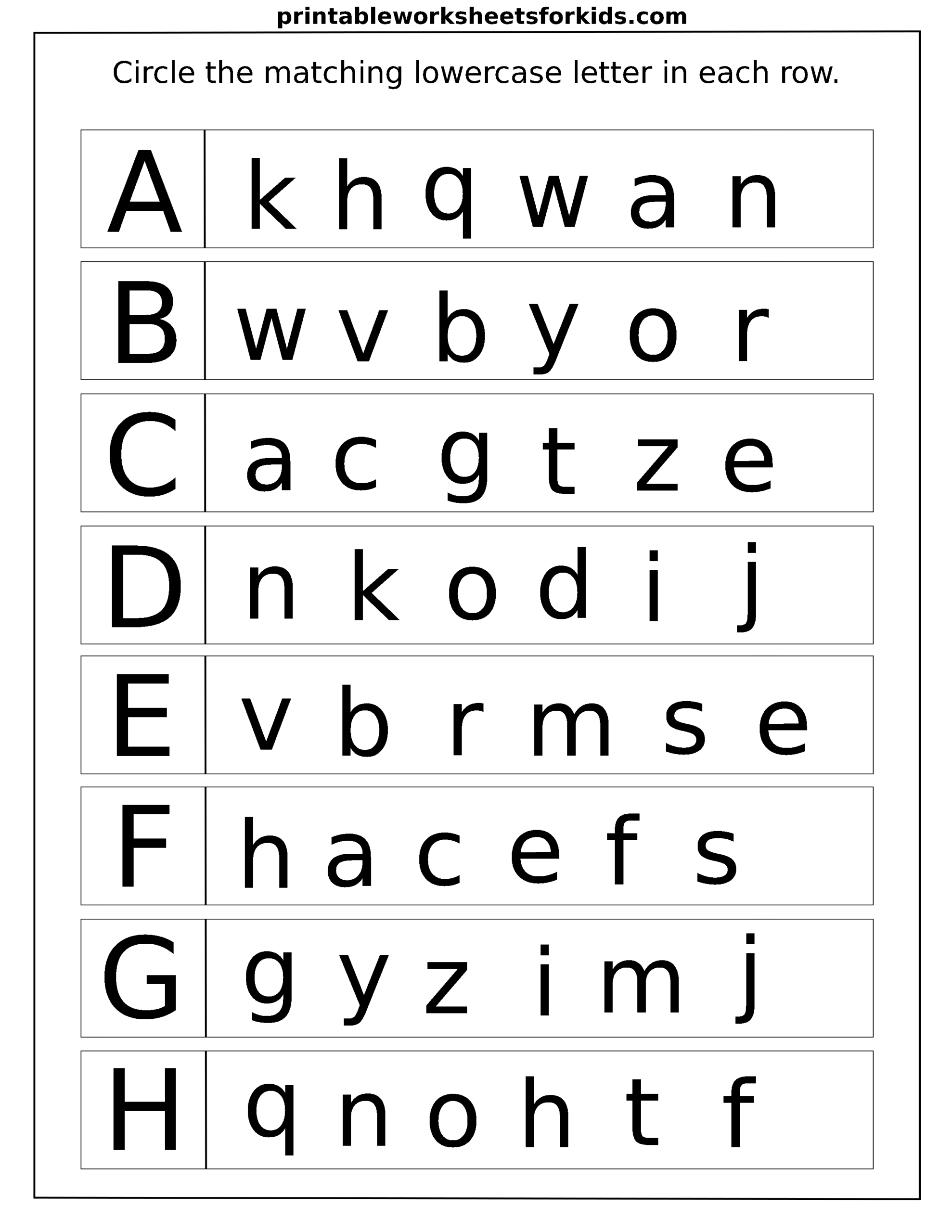 Alphabet Letter And Picture Matching Worksheets - Google with Upper And Lowercase Alphabet Worksheets