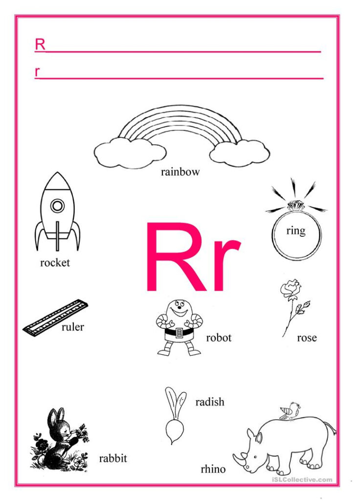 Alphabet Letter R   English Esl Worksheets For Distance Regarding Letter R Worksheets For Kindergarten