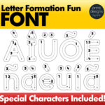 Alphabet Letter Tracing Font • Letter Formation Font In Alphabet Tracing Font