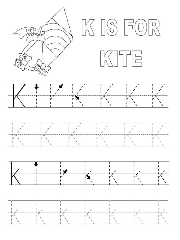 Alphabet Letter Tracing Printables | Activity Shelter For Alphabet K Tracing