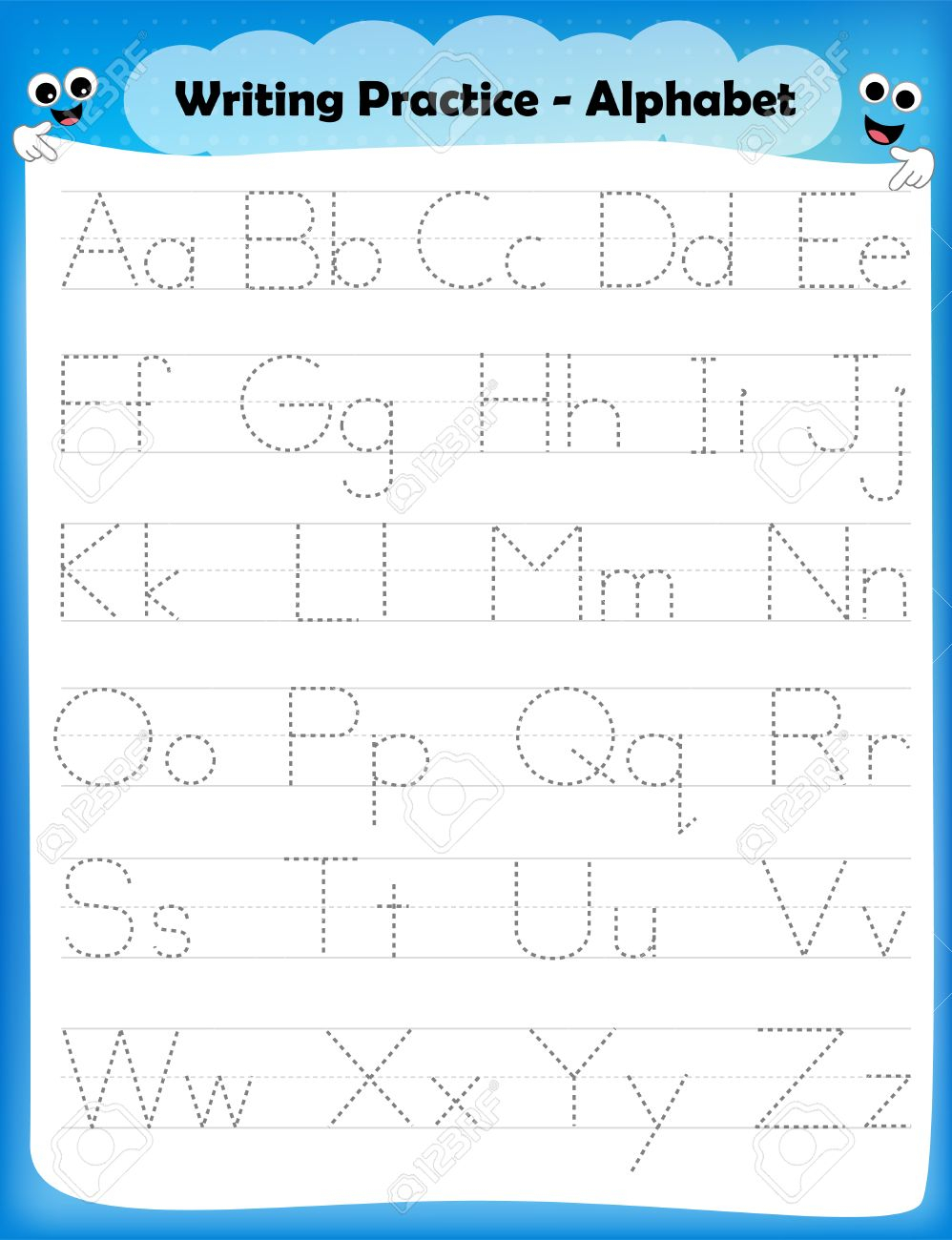 Alphabet Letters Tracing Worksheet With All Alphabet Letters pertaining to Letter Tracing Vector