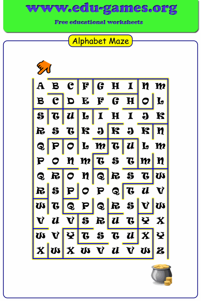 Alphabet Maze Generator | Free Worksheets And Templates Inside Alphabet Worksheets Maze