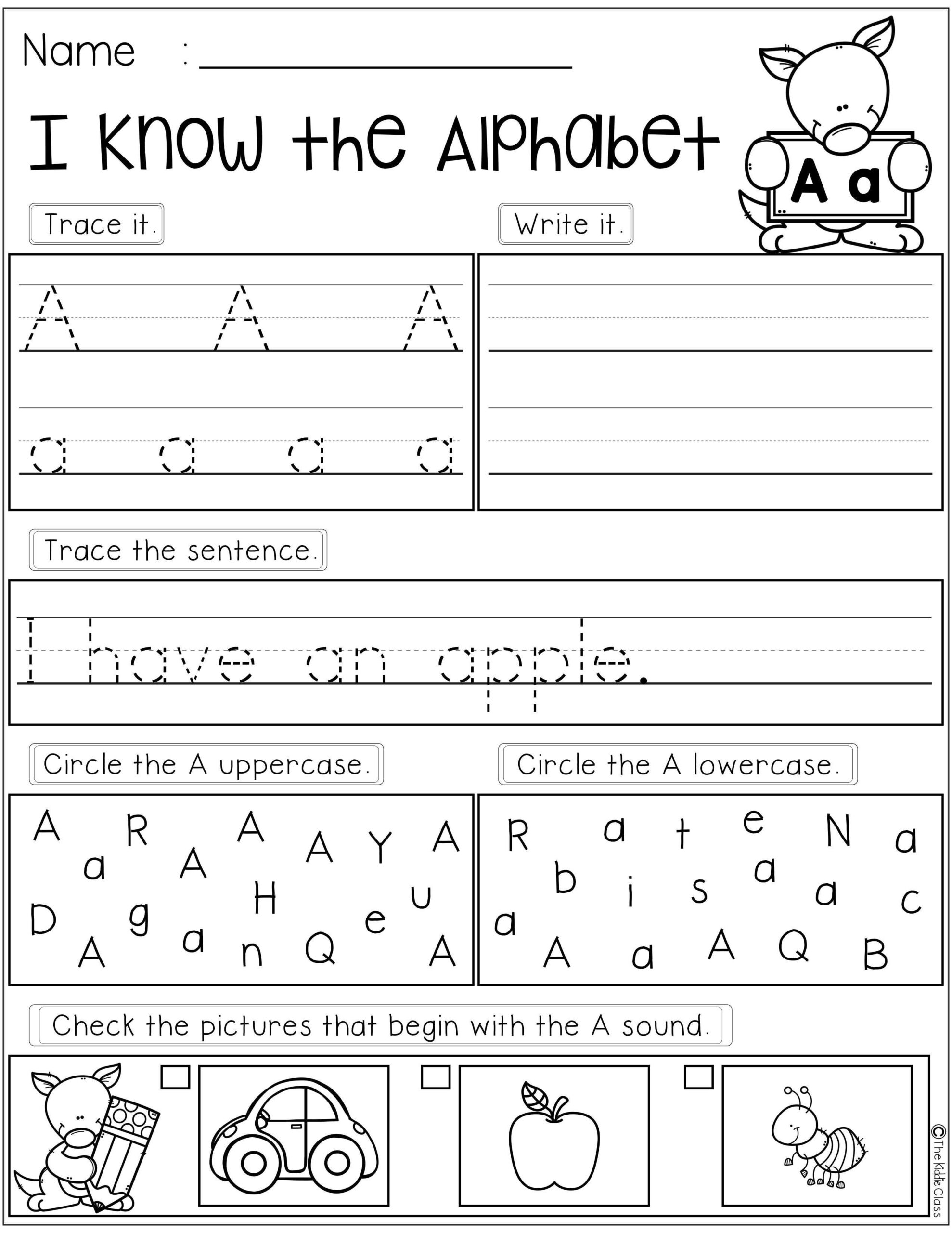 Alphabet Practice Printables | Kindergarten Morning Work inside Alphabet Skills Worksheets