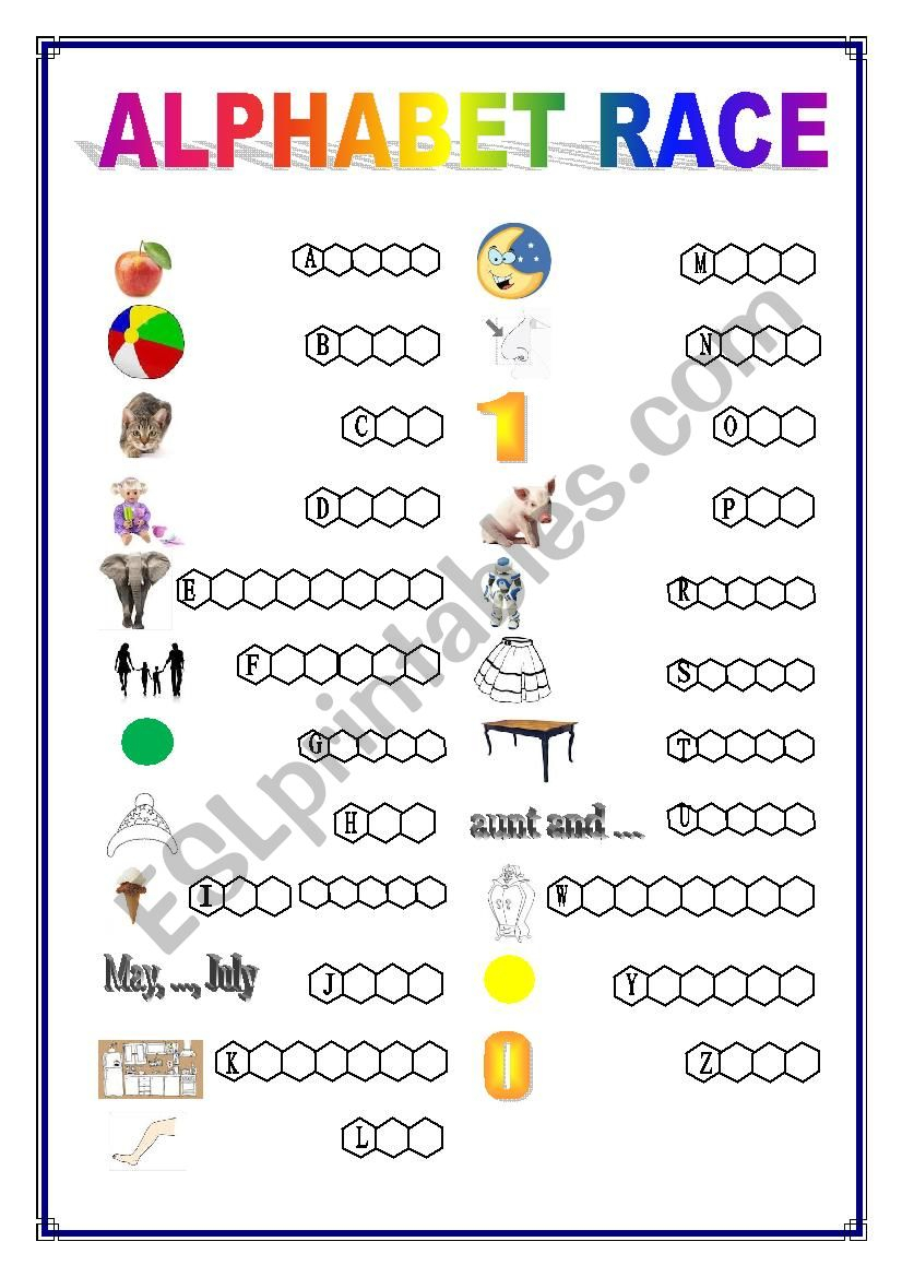 Alphabet Race - Kids Grade 2 - Esl Worksheetpawag pertaining to Grade 2 Alphabet Worksheets