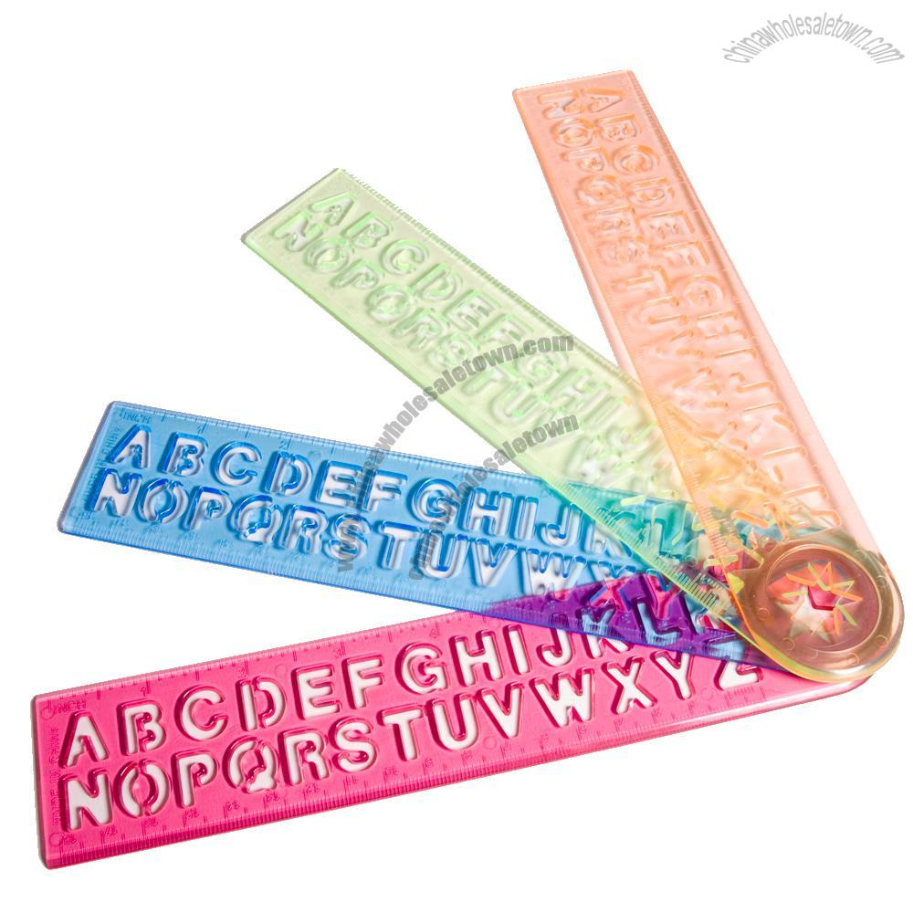 Alphabet Stencil Rulers, Plastic Ruler, China Wholesale Town For Alphabet Tracing Ruler