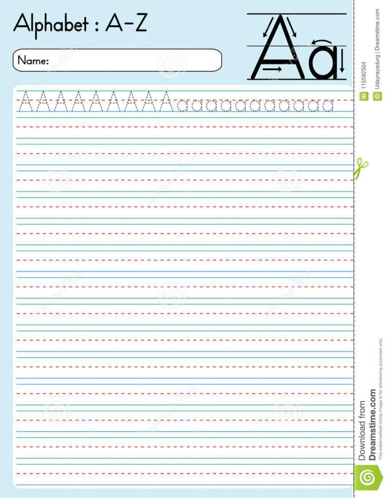 Alphabet Tracing A Z Aa Stock Vector. Illustration Of With A Z Name Tracing